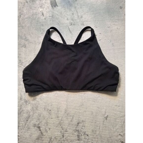 Athleta Size L High Neck Sports Bra Racerback Black - Picture 1 of 3